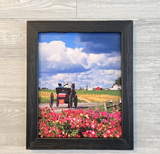 Canvas - Picture Frame - Wall Art - Wooden Frame - Framed Antique Print - Amish Handmade - Farmhouse Decor - Housewarming Gift -Choose Color