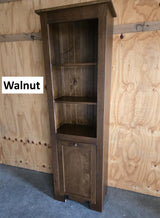 Amish Handmade Pine Cabinet: Farmhouse Kitchen Cupboard with Trash Bin