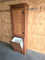 Amish Handmade Pine Cabinet: Farmhouse Kitchen Cupboard with Trash Bin