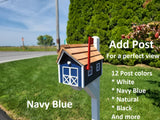 Dark Gray Mailbox - Amish Handmade - Wooden - Barn - Style - With Tall Prominent Sturdy Flag- Cedar Shake Shingles Roof - Mailbox - Outdoor - Barn Mailboxes Wood