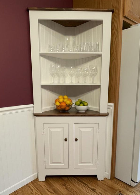 Large Amish Handmade Corner Cabinet - Multipurpose Cabinet - Farmhouse- Primitive Jelly Cabinet- Cupboard- Amish Furniture- Case Goods- Home