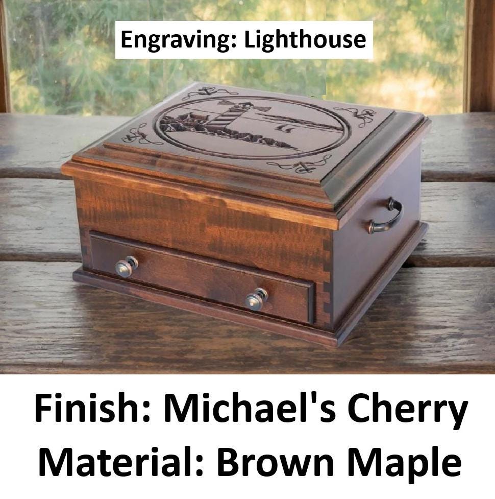 X-Large Amish Handmade Jewelry Box - Storage Box - Jewelry Organizer - Rustic - Keepsake Box - Jewelry Box with Drawer - Exquisite - Display