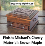 X-Large Amish Handmade Jewelry Box - Storage Box - Jewelry Organizer - Rustic - Keepsake Box - Jewelry Box with Drawer - Exquisite - Display