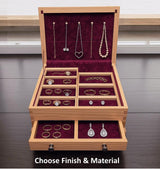 X-Large Amish Handmade Jewelry Box - Storage Box - Jewelry Organizer - Rustic - Keepsake Box - Jewelry Box with Drawer - Exquisite - Display