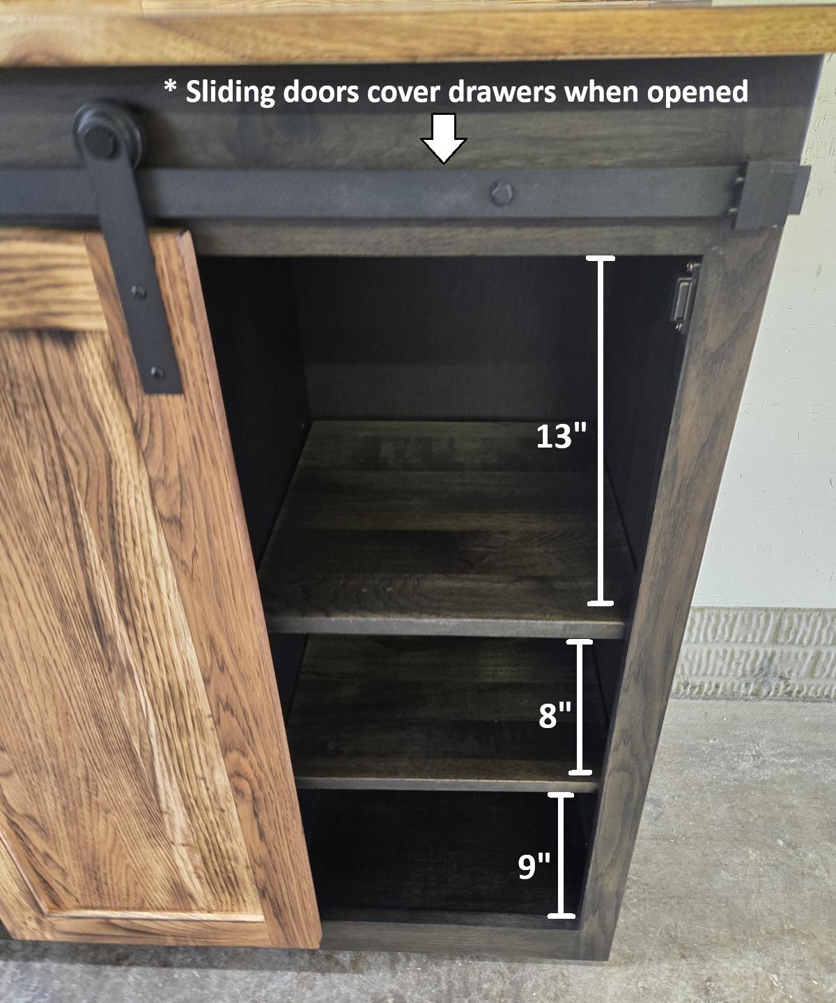 Amish Handmade Coffee Nook - X Large Coffee Bar Station - Farmhouse Coffee Cart - Kitchen Coffee Cabinet - Cupboard Rustic - Multipurpose