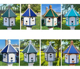 Holiday Colorful 6 Nesting Compartments Birdhouse, Amish Made, Weather Resistant Birdhouse Outdoor