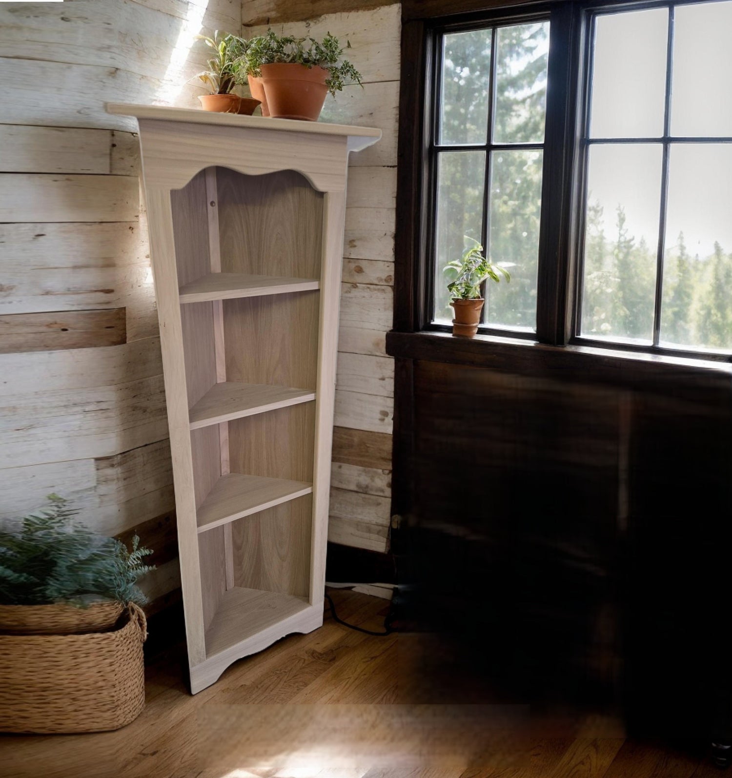 Amish Handmade Corner Cabinet - Corner Display - Multipurpose Cabinet - Bookcase - Kitchen Cabinet - Primitive - Rustic - Case Goods - Home