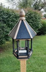 Amish Bird Feeder Handmade - Poly Lumber Weather Resistant - Premium Feeding Tube - Easy Mounting - Bird Feeders For Outdoors