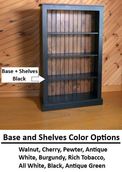 Bookcase - Amish Handmade Bookshelf - 4 Shelf Multipurpose Cabinet - Farmhouse - Organizer - Cupboard - Wooden - Rustic - Case Goods - Home