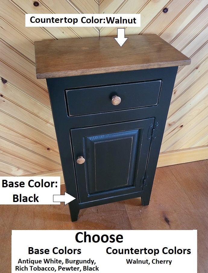 Cabinet with Drawer - Amish Furniture - Nightstand - Furniture - Home Décor - End Table - Rustic - Primitive - Case Goods - Amish Handmade