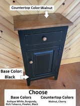 Cabinet with Drawer - Amish Furniture - Nightstand - Furniture - Home Décor - End Table - Rustic - Primitive - Case Goods - Amish Handmade