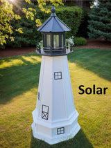 Lighthouse Decor Yard Garden Decoration Outdoor Landscape Cape Cod Solar Amish Made Landmark Replica Outdoor Lighthouse Backyard Ornament