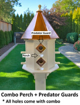 Birdhouse Copper Roof/Cedar Roof With Predator Guards + Perches Combo Handmade 2-8 Nesting Compartments, Large, Poly, Bird Lovers