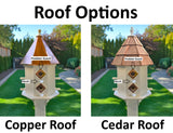 Birdhouse Copper Roof/Cedar Roof With Predator Guards + Perches Combo Handmade 2-8 Nesting Compartments, Large, Poly, Bird Lovers