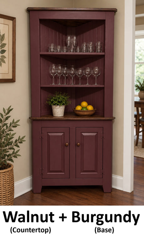 Corner Cabinet - Multipurpose Amish Handmade Large Cabinet - Farmhouse - Primitive Jelly Cabinet - Cupboard - Storage - Case Goods - Home