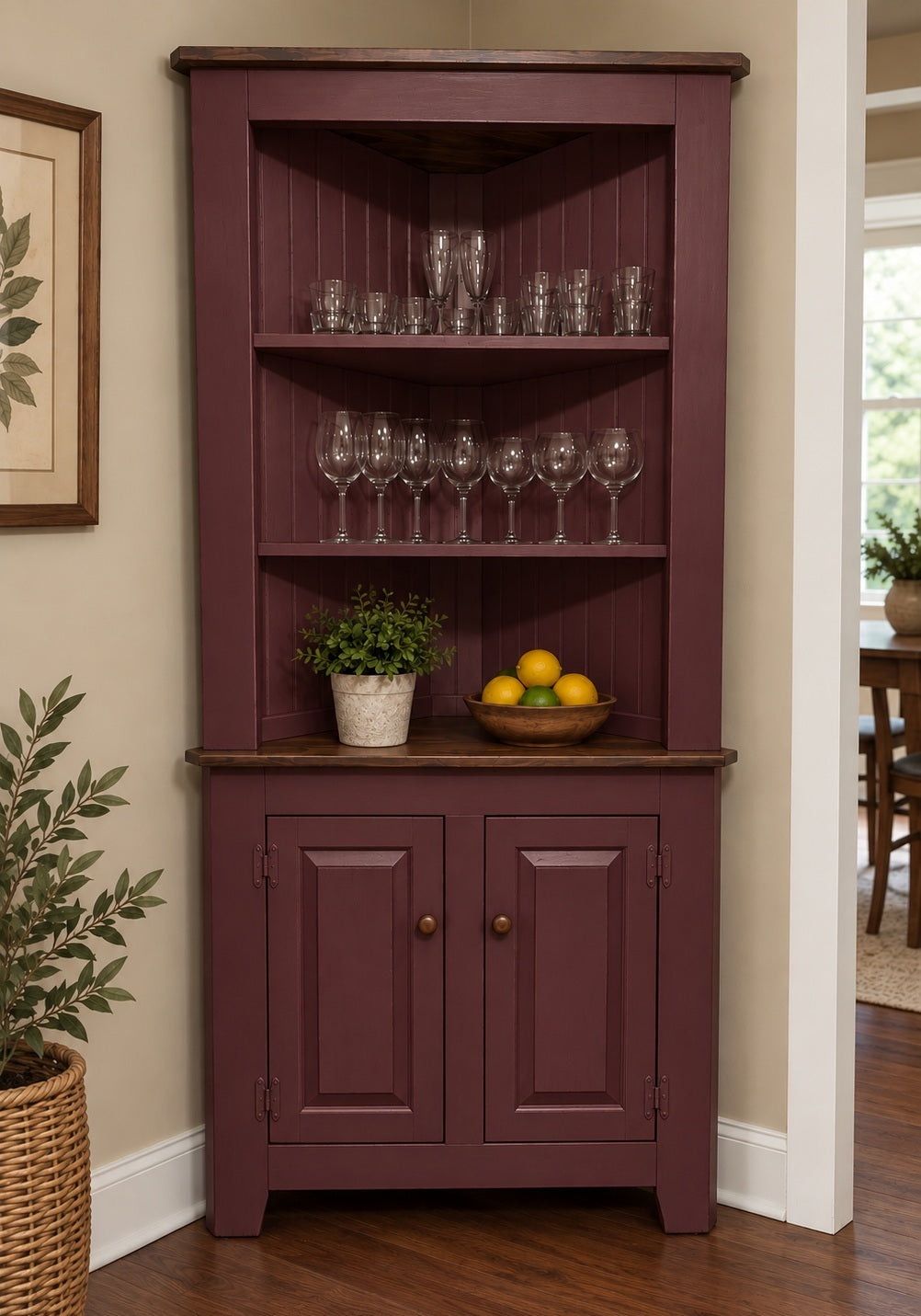 Corner Cabinet - Multipurpose Amish Handmade Large Cabinet - Farmhouse - Primitive Jelly Cabinet - Cupboard - Storage - Case Goods - Home