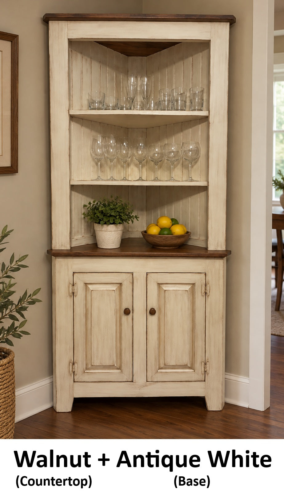 Corner Cabinet - Multipurpose Amish Handmade Large Cabinet - Farmhouse - Primitive Jelly Cabinet - Cupboard - Storage - Case Goods - Home