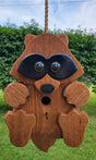 Hanging Racoon Bird House - 1 Nesting Compartments - Amish Handmade - Birdhouse Outdoor