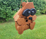 Hanging Racoon Bird House - 1 Nesting Compartments - Amish Handmade - Birdhouse Outdoor