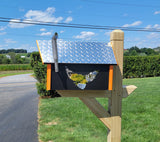 Amish Mailbox Kit of Handmade Poly Mailbox and Poly Post With Birds Design - Unique Mailboxes