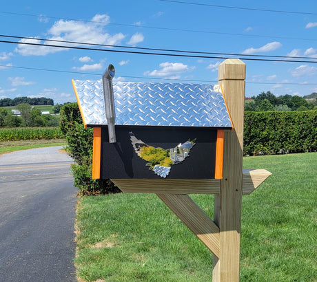 Amish Mailbox Kit of Handmade Poly Mailbox and Poly Post With Birds Design - Unique Mailboxes