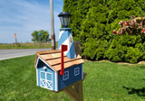 Amish Mailbox - Handmade - With Solar Lighthouse - Wooden - With Cedar Shake Shingles Roof - Color Options