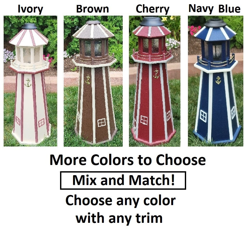 Solar Lighthouse Amish Made  - Poly