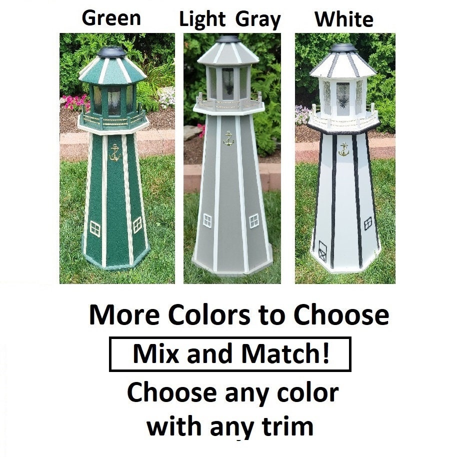 Solar Lighthouse Amish Made  - Poly