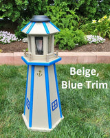 Backyard Solar Lighthouse - Poly Made - Amish Handmade
