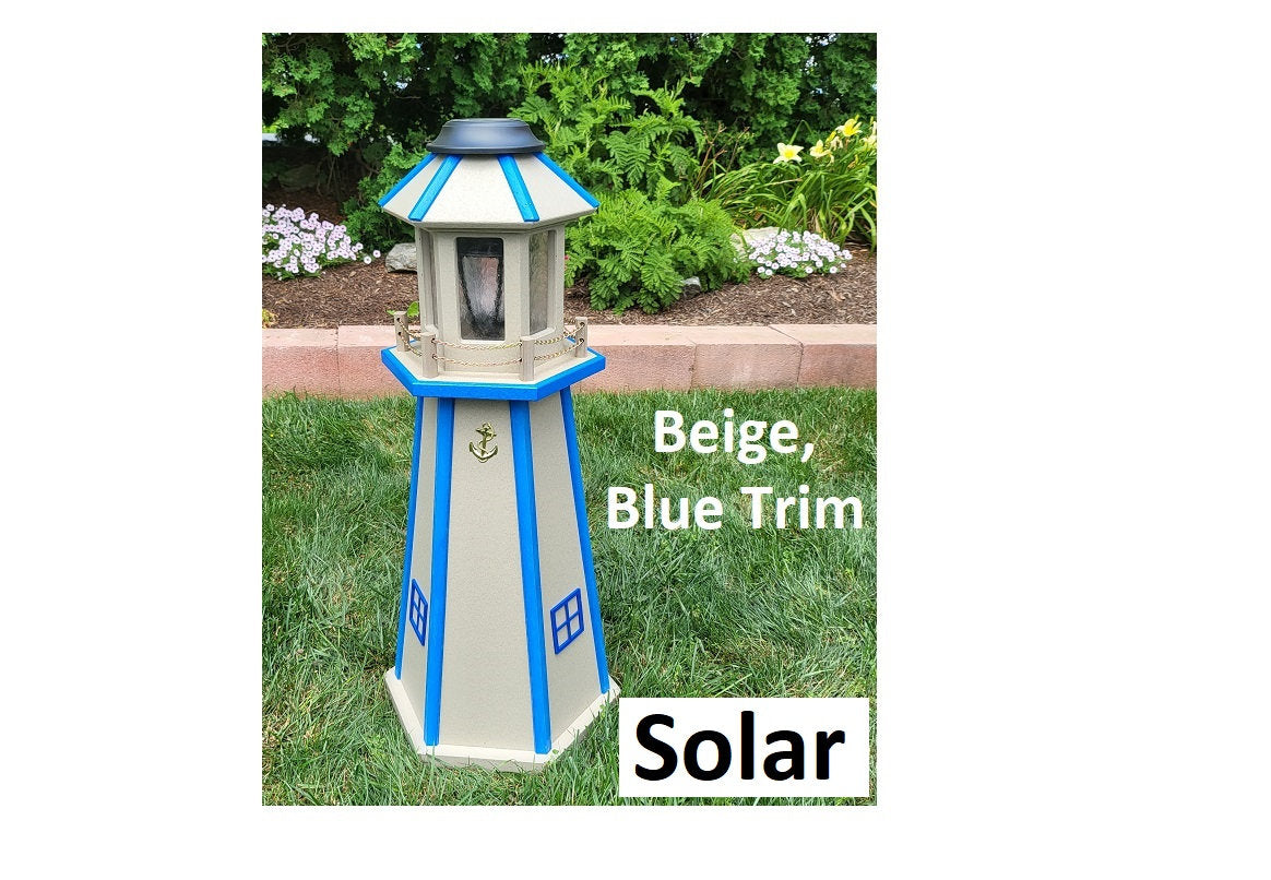 Solar Lighthouse Amish Made - Poly