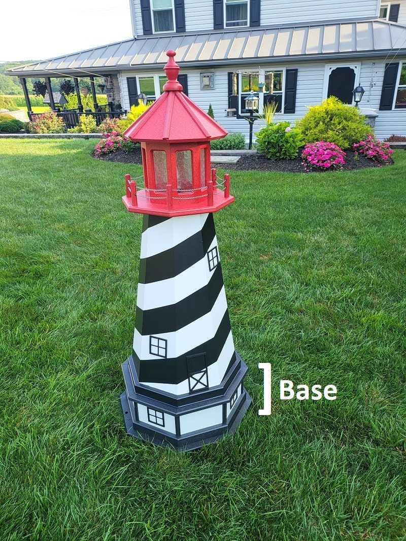 St Augustine Lighthouse - Solar - Amish Made - Landmark Replica - Backyard Decor