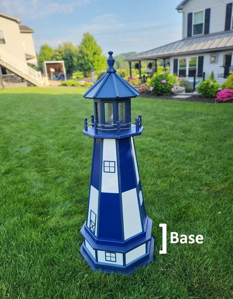 Cape Henry Solar Lighthouse - Amish Handmade - Landmark Replica - Lawn Lighthouse
