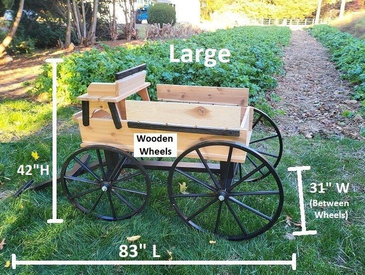 Hitch Wagon - Buckboard Wagon - Amish Handmade - Garden Decor - Country Decor- Primitive - Crafts