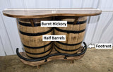 Barrel Bar Table - Amish Handmade - Bar Chairs - Farmhouse Furniture - Swivel Chairs - Rustic - Wine Barrel - Whiskey Odor - Footrest