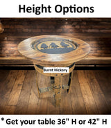 Barrel Bar Table - Amish Handmade - Counter Table - Bar Chairs - Farmhouse Furniture - Swivel Chairs - Bar Table - Whiskey Barrel - Rustic