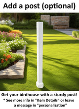 Amish Handmade Cedar Birdhouse – Small Decorative Outdoor Bird House with 2–8 Holes – Maintenance-Free Gift for Bird Lovers - Poly - Outdoor