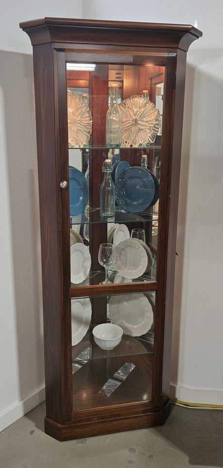 Amish Handmade Glass Cabinet - Glass Display Cabinet - Tall Curio Cabinet - China Display -Modern Home Decor - Multipurpose Cabinet - Rustic