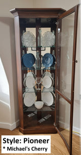 Amish Handmade Glass Cabinet - Glass Display Cabinet - Tall Curio Cabinet - China Display -Modern Home Decor - Multipurpose Cabinet - Rustic