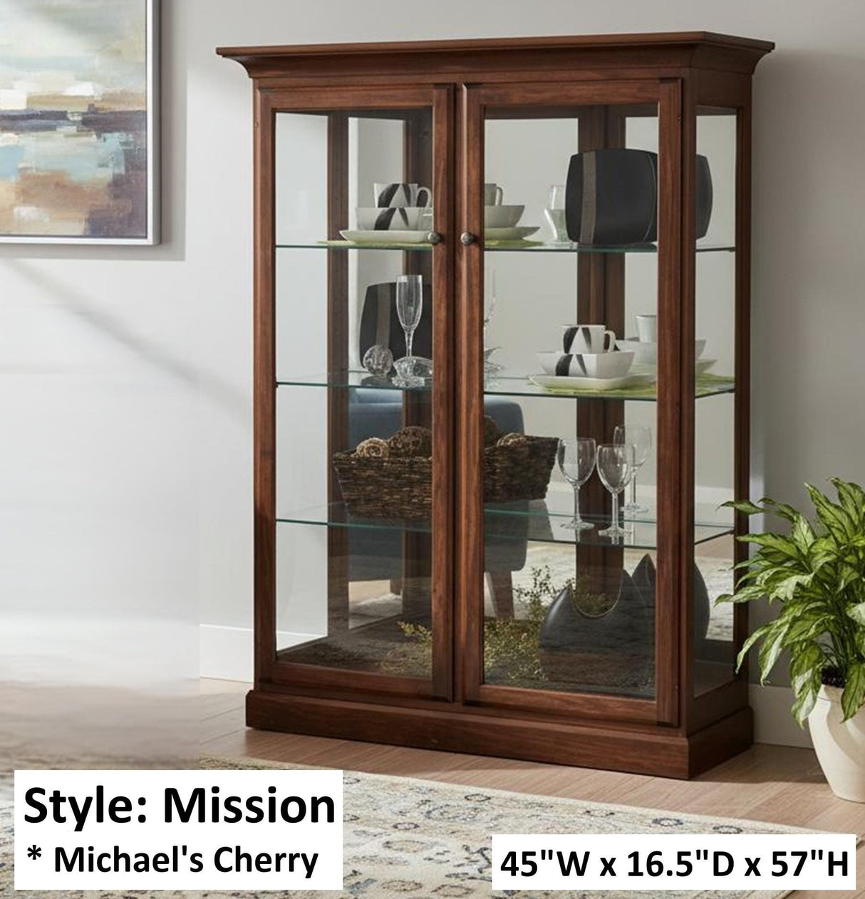 Amish Handmade Glass Cabinet - Glass Display Cabinet - Tall Curio Cabinet - China Display -Modern Home Decor - Multipurpose Cabinet - Rustic