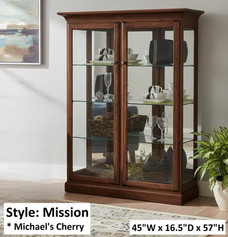 Amish Handmade Glass Cabinet - Glass Display Cabinet - Tall Curio Cabinet - China Display -Modern Home Decor - Multipurpose Cabinet - Rustic