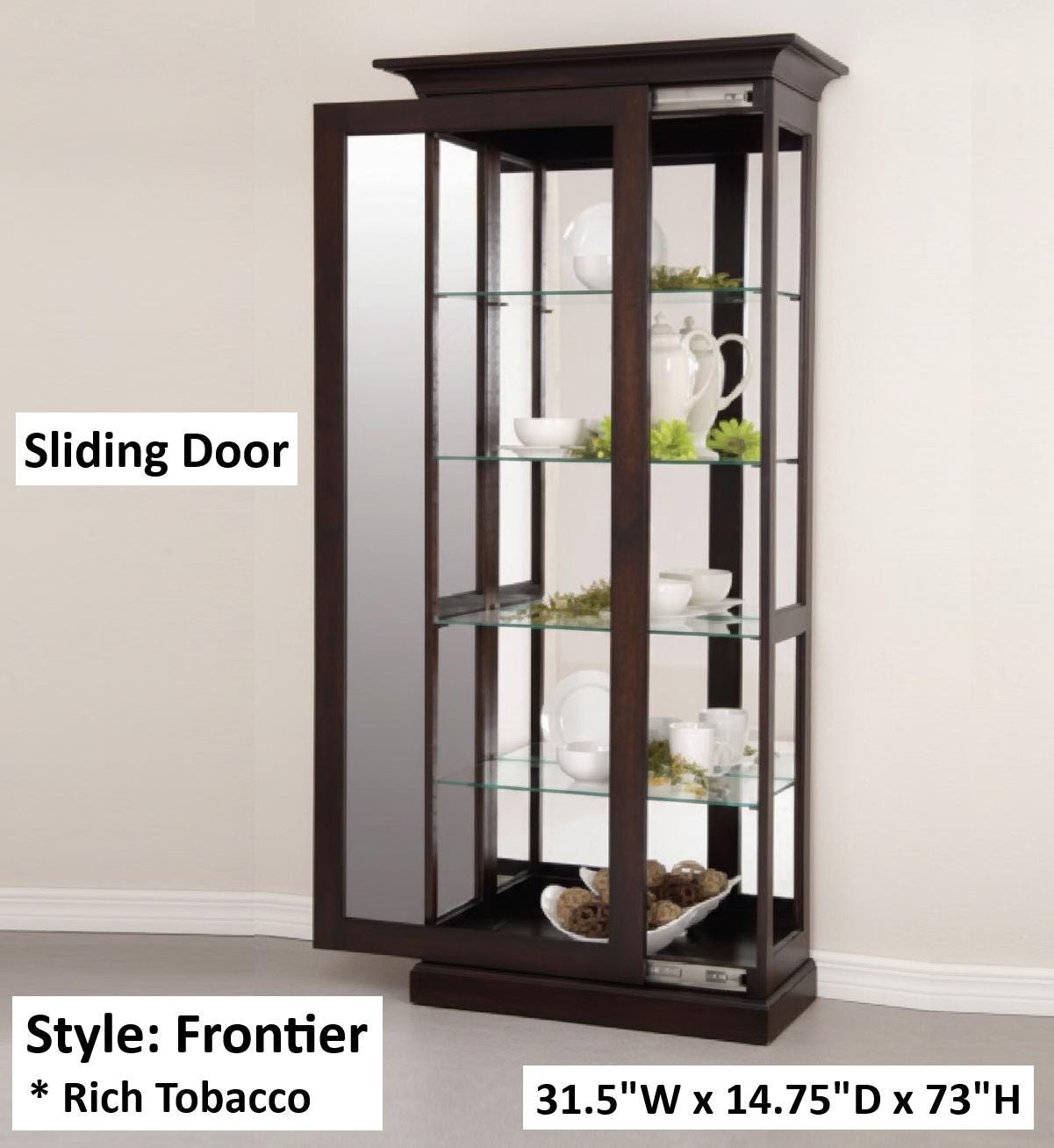 Amish Handmade Glass Cabinet - Glass Display Cabinet - Tall Curio Cabinet - China Display -Modern Home Decor - Multipurpose Cabinet - Rustic