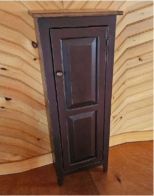 Pantry Cabinet - Amish Furniture - Farmhouse Jelly Cabinet - Kitchen - Rustic Chimney Cabinet - Home Décor- Amish Handmade - Rustic Cupboard