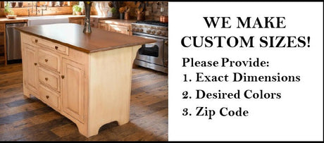 Kitchen Island - Amish Handmade - Multipurpose Cabinet - Primitive - Storage - Kitchen Cabinet - Rustic- Case Goods - Home - Fully Assembled