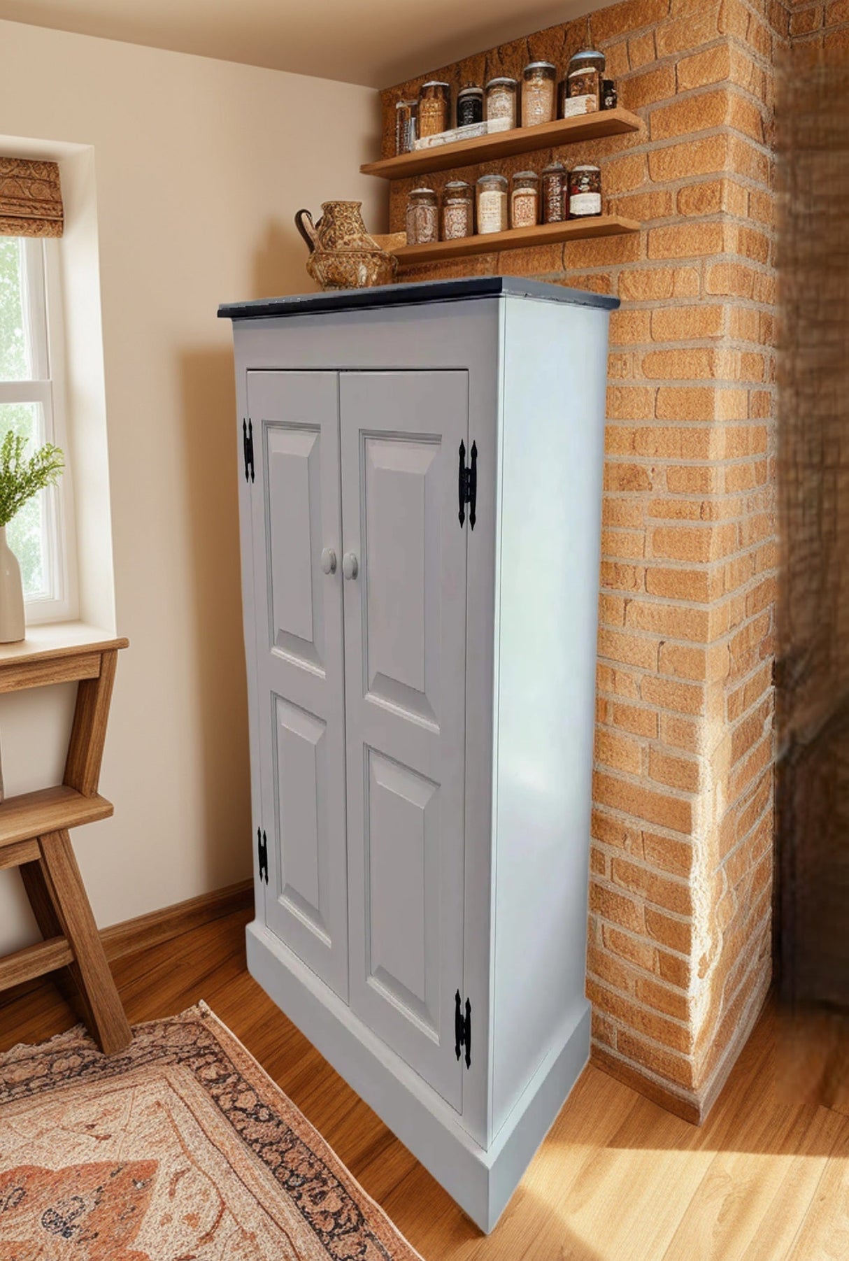 Amish Handmade Pantry Cabinet - Large Jelly Cabinet - Multipurpose Cabinet - Farmhouse - Cupboard - Storage - Rustic - Case Goods - Home