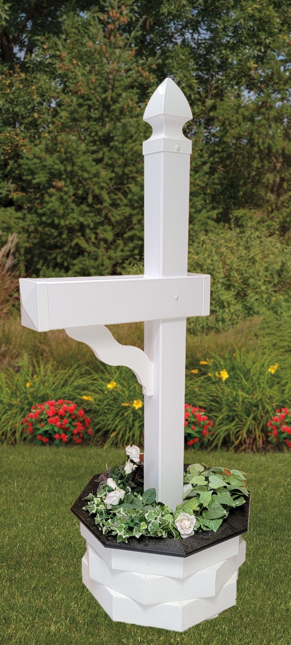 mail box planters planter for mailbox post in multi colors – Amish Art