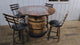 Barrel Bar Table - Amish Handmade - Counter Table - Bar Chairs - Farmhouse Furniture - Swivel Chairs - Cushion Seat - Whiskey Barrel- Rustic