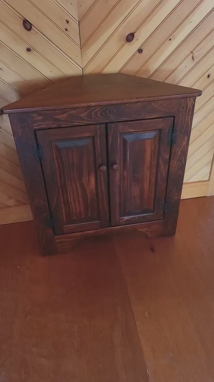 Corner Cabinet 1-2 Doors - Amish Furniture - Free Shipping - Primitive - Storage -  TV Cabinet -Amish Handmade - Multipurpose Cabinet - Rustic