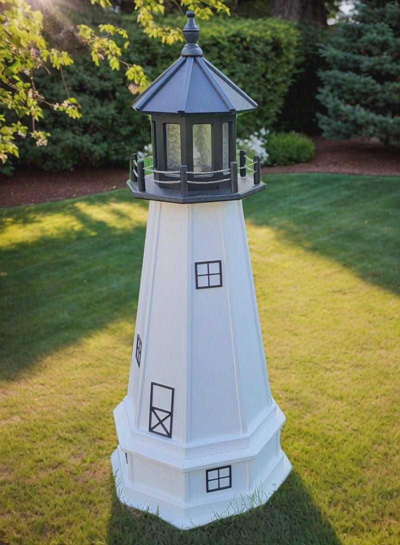 Lighthouse Decor Yard Garden Decoration Outdoor Landscape Cape Cod Solar Amish Made Landmark Replica Outdoor Lighthouse Backyard Ornament