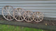 Wooden Wagon Wheels - Buggy Wheels - Wooden Cart Wheels - Aluminum Hub - Amish Handmade - Country Decor- Primitive