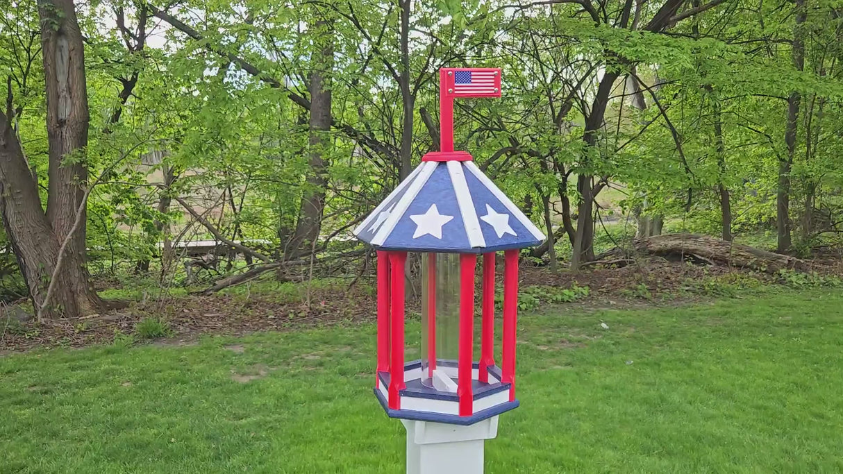 Amish Handmade Bird Feeder Independence Day Special! 250th Anniversary, Gifts for Bird Lovers, Bird Houses Bird Feeder For The Holiday, Weather-Resistant